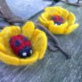 Ladybug - Hair accessories - felting