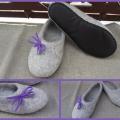 Felt slippers " violet " - Shoes & slippers - felting