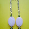 066th Swarovski, sink, agate. - Earrings - beadwork