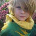 green-yellow party - Wraps & cloaks - felting