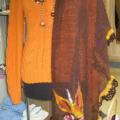 brown wool robe with motifs - Wraps & cloaks - knitwork