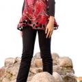 Black-red tunic - Blouses & jackets - felting