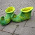 Snub-nosed moss - Shoes & slippers - felting