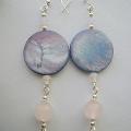 048th Swarovski pearl, quartz. - Earrings - beadwork