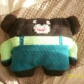 Crocheted cushion - teddy bear - Pillows - needlework