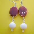 076th Fiery agate, coral - Earrings - beadwork