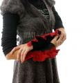Black and red, wavy - Wristlets - felting