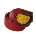 Bracelet with amber GR-046 - Leather articles - making
