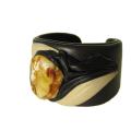 Bracelet with amber GJ-047 - Leather articles - making