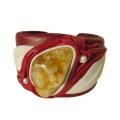 Bracelet with amber GR-048 - Leather articles - making