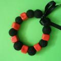 Black and red - Bracelets - felting