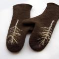 Felt gloves Trees without leaves - Gloves & mittens - felting