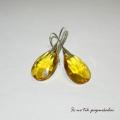 Yellow crystals - Earrings - beadwork