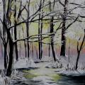 Winter Morning - Acrylic painting - drawing