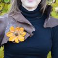 A small brown scarf - Scarves & shawls - felting