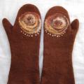 Brown 1 - Gloves & mittens - felting