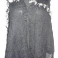 black mohair scarf - Scarves & shawls - knitwork