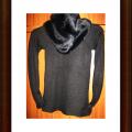 Black sweater with fur - Sweaters & jackets - knitwork