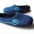 Felt slippers Blue - Shoes & slippers - felting