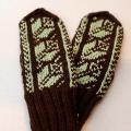 Green tulips - Gloves & mittens - knitwork