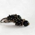 Black bunches - Earrings - beadwork