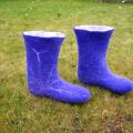 Blue boots - Shoes & slippers - felting