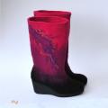 Felt Boots " Pink & amp; purple " - Shoes & slippers - felting