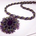 Amethyst and Peridot - Necklace - beadwork