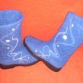 Blue the reducing :) - Shoes & slippers - felting