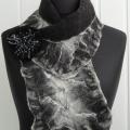 Black and white scarf - Scarves & shawls - felting