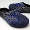 Dark blue man - Shoes & slippers - felting