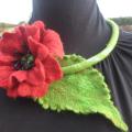 The eastern poppy - Necklaces - felting