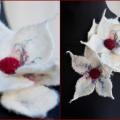 brooches decorations jackets - Flowers - felting