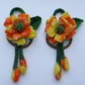 yellow buds - Hair accessories - felting