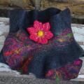 Scarf with silk sari. - Scarves & shawls - felting
