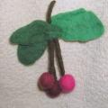 Cherries - Brooches - felting