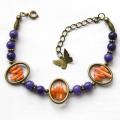 Coral and jade bracelet - Bracelets - beadwork