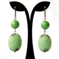 Green earrings - Earrings - felting