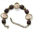 Jasper and pink quartz bracelet - Bracelets - beadwork