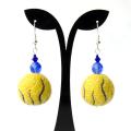 Yellow earrings - Earrings - felting