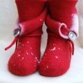 Little red shoes - Shoes & slippers - felting