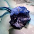 Felted brooch " White and blue " - Flowers - felting