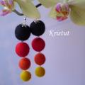 Color - Earrings - felting