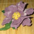 Purple-flower brooch - Flowers - felting
