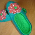 green with serrated gelyte - Shoes & slippers - felting