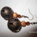 Copper Azur - Earrings - beadwork