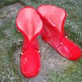 " Red " - Shoes & slippers - felting