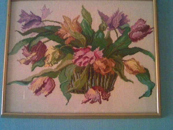 Paveikslas,tulpes - Siuvinėjimas