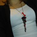 Red grapes - Necklace - beadwork