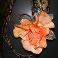 Verina with silk flowers - Necklace - beadwork